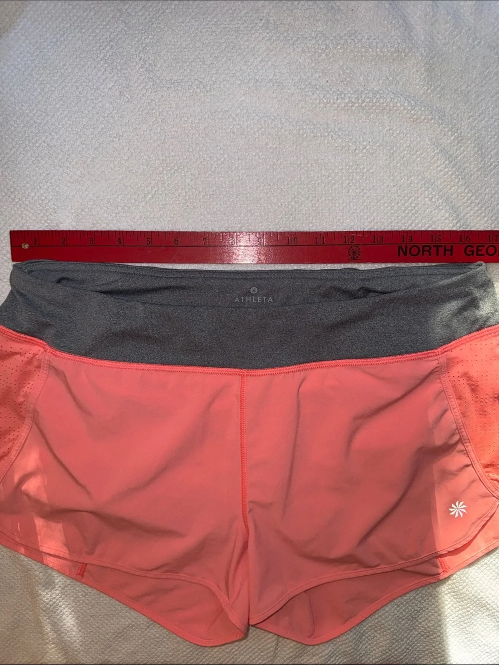 ATHLETA Track This Run 3” Short - Coral/Grey Size L